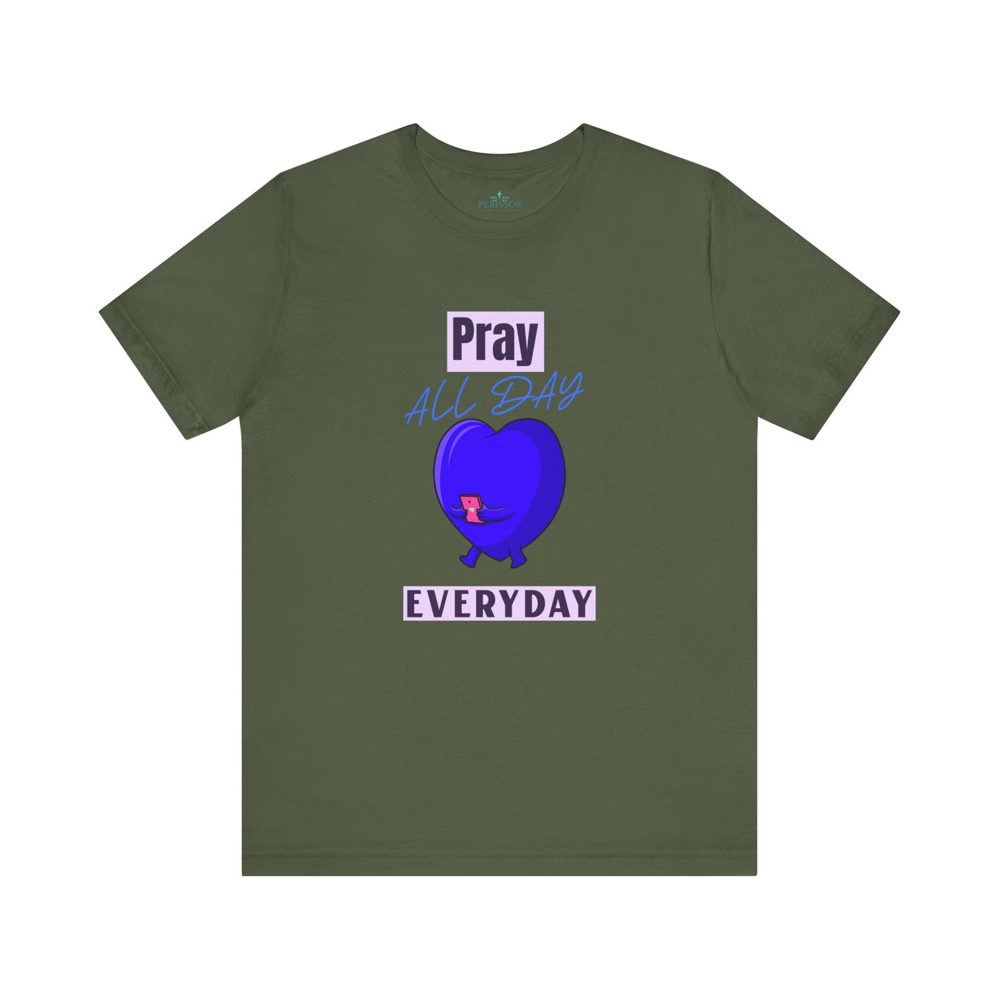 Pray All Day Tee Shirt-(Blue heart) Unisex