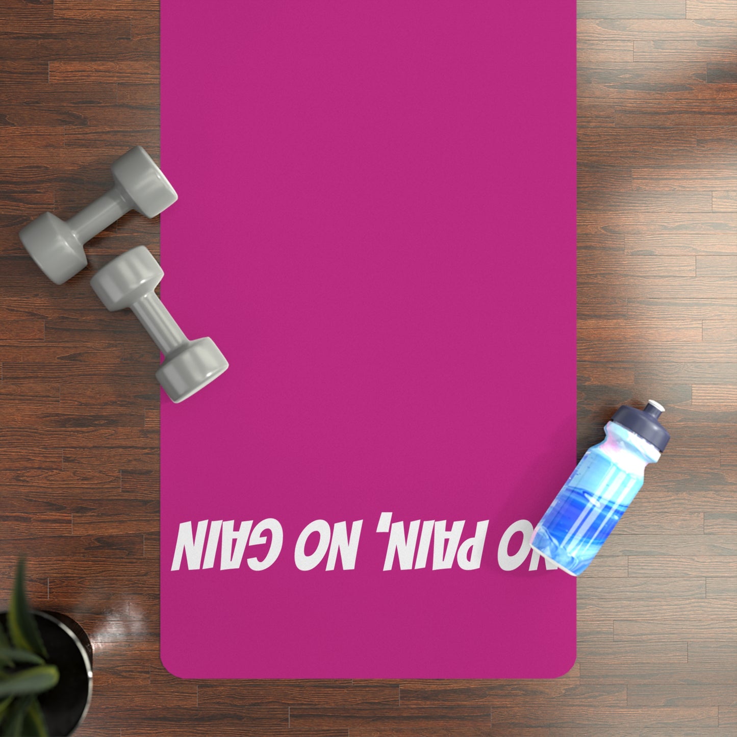 'No Pain No Gain' Exercise Workout Mat-Pink