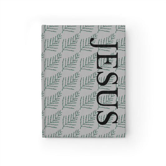 Cuaderno de notas con diseño de helechos de Jesús, color gris claro