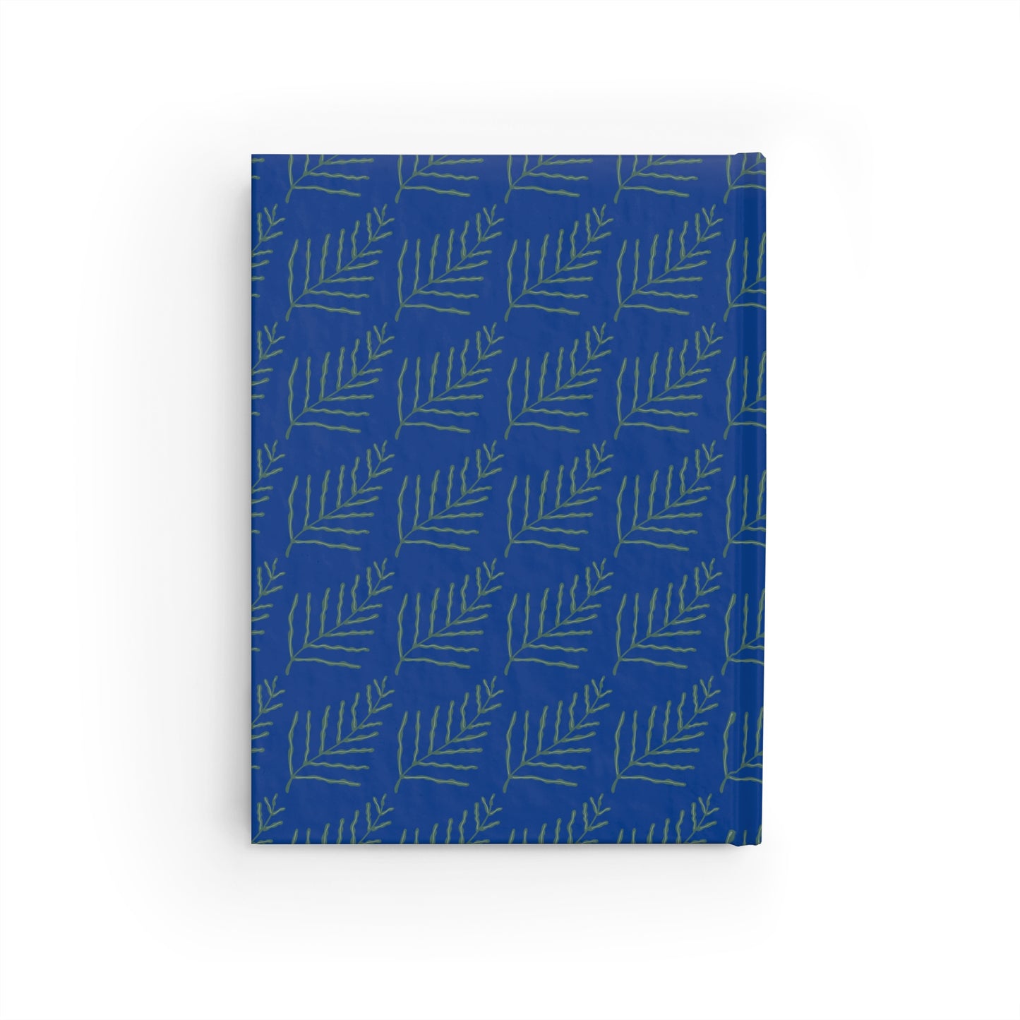 Cuaderno de notas con líneas rayadas con diseño de helechos de Jesús, azul oscuro