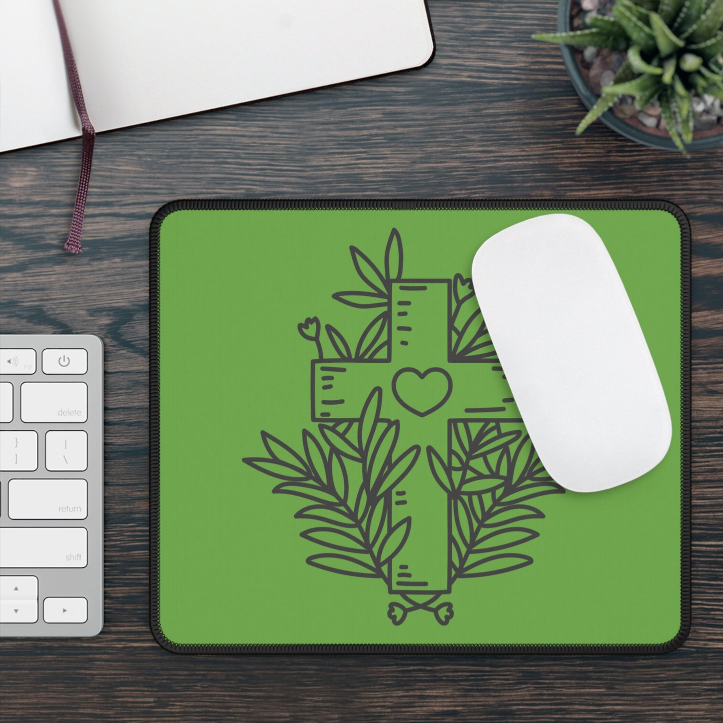 Black Cross Mouse Pad