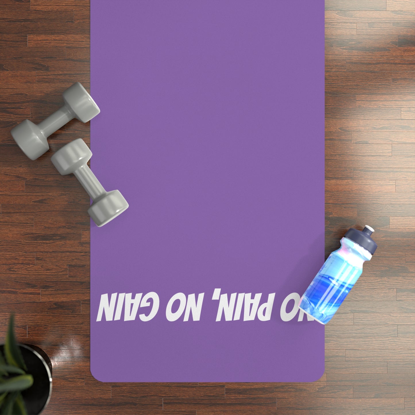 'No Pain No Gain' Exercise Workout Mat -Purple