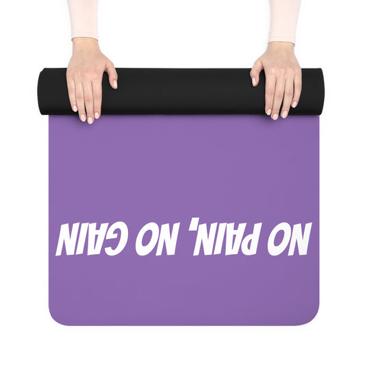 'No Pain No Gain' Exercise Workout Mat -Purple