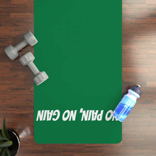 'No Pain No Gain' Exercise Workout Mat-Green