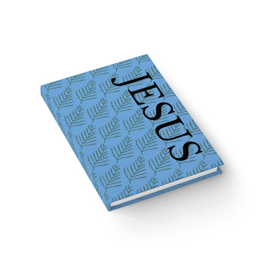 Jesus Fern Ruled Line Journal Notebook-Light Blue