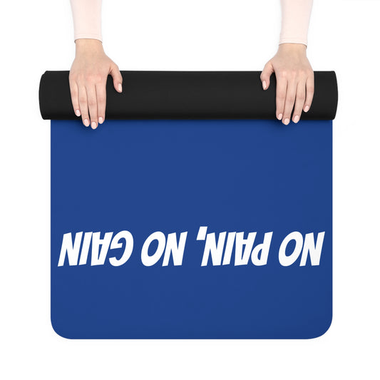 'No Pain No Gain' Exercise Workout Mat-Blue