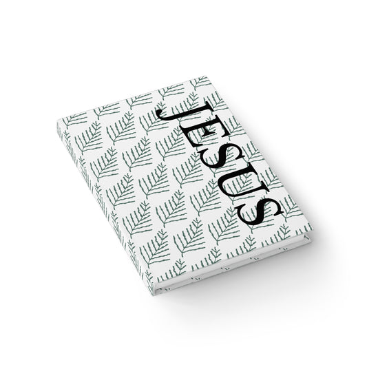 Jesus Fern Ruled Line Journal Notebook-White